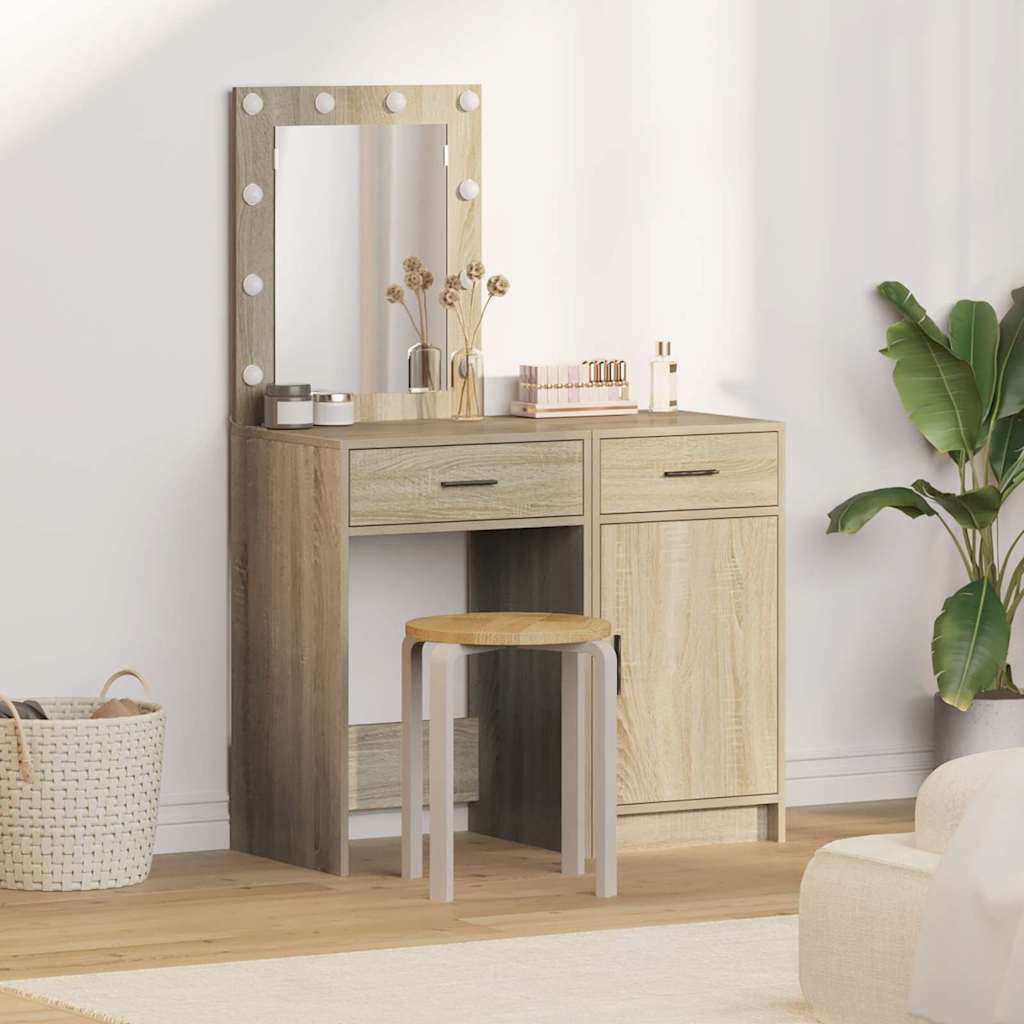 Dressing Table 2 Pcs 50 X 41 X 135 Cm Engineered Wood